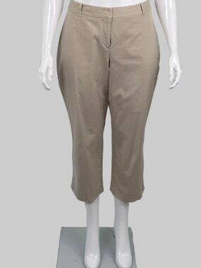 Talbots Curvy Beige Tailored Cropped Pants - Size 16